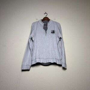 Panama Canal Grey 1/4 Zip Sweatshirt Men L Slim Retro VTG Gorp Outwear 1914